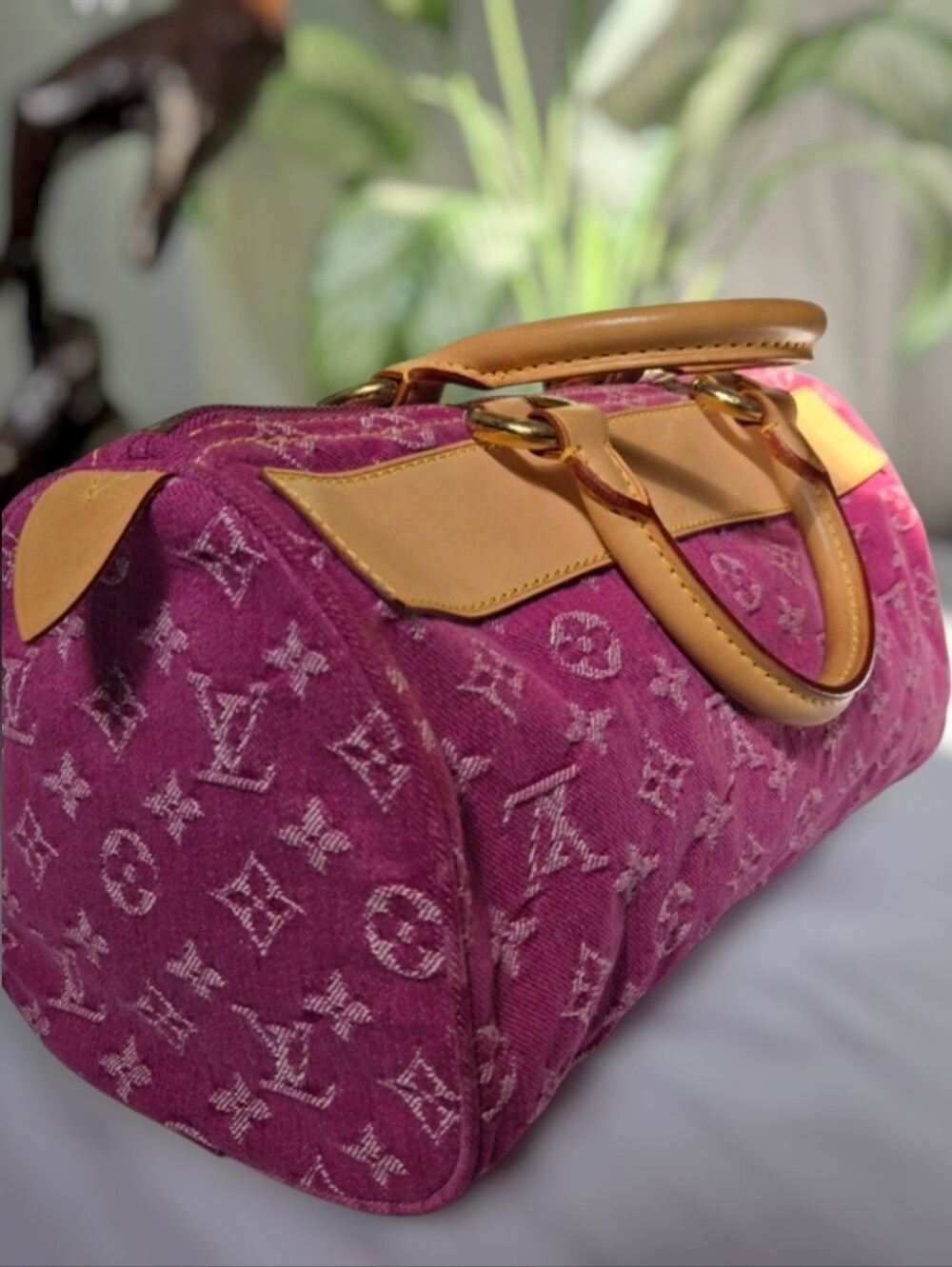Louis Vuitton Neo Speedy M95214 Fuchsia Pink Monogram Denim Bag - Picture 4 of 15